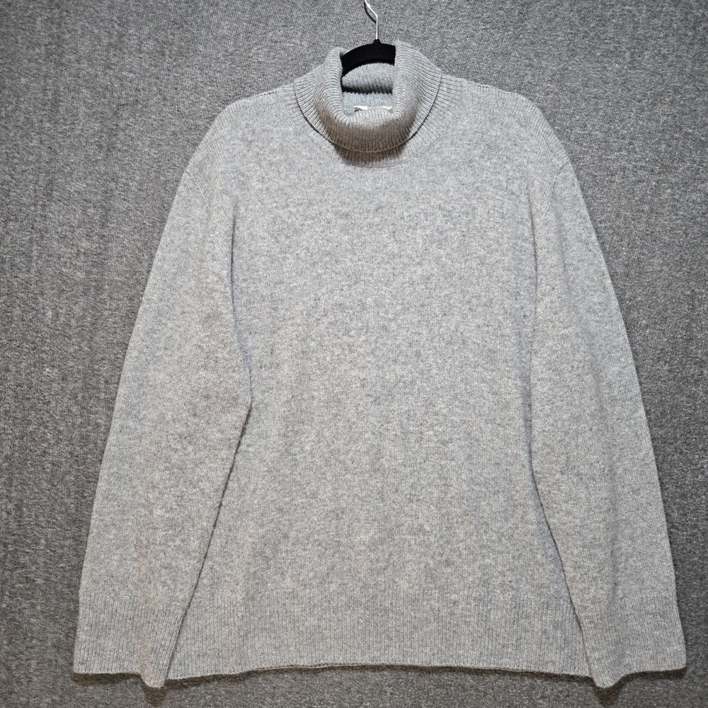 Women's The Row Stepny Turtleneck Sweater Midweight Cashmere Wool Ribbed‎ Gray L